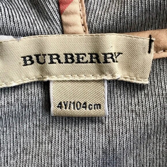 BURBERRY grey poly velour signature trim hooded 2 piece tracksuit elastic 4Y - Picture 5 of 16